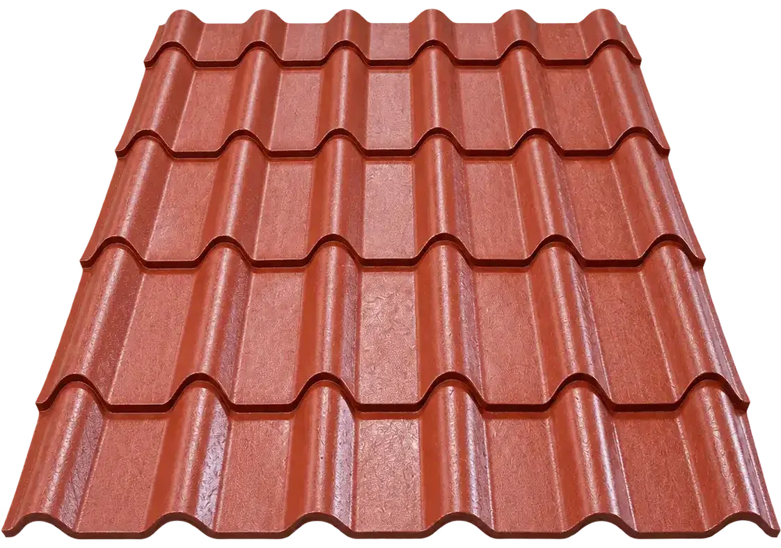 Lámina tipo teja Novaplastik Modelo Siena 107 color terracota, vista frontal
